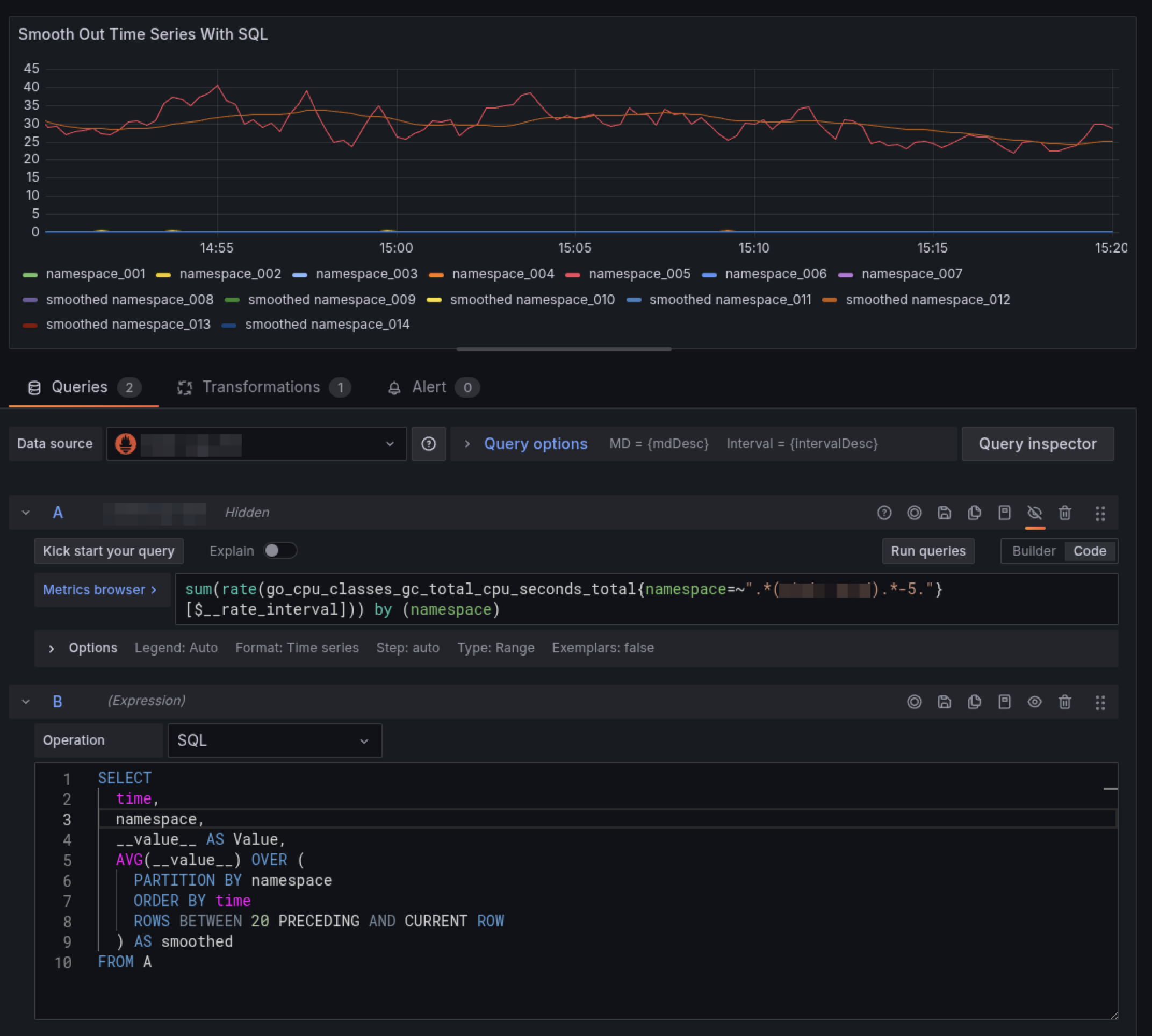 Example of a SQL expression